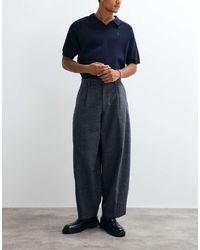 ASOS - Tailored Wide Barrel Leg Trousers With Wool - Lyst