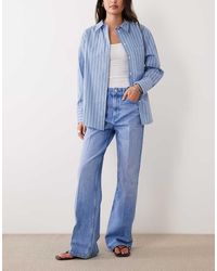 ASOS - Wide Leg Dad Jean With Crease Detail - Lyst