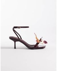 Public Desire - Kitten Heel Sandals With 3d Flower - Lyst