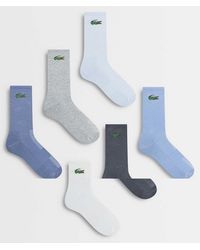 Lacoste - 6 Pack Croc Logo Long Coloured Sports Socks - Lyst