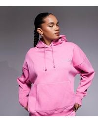 Kaiia - Exclusive Cotton Rich Diamante Logo Oversized Hoodie Co-ord - Lyst
