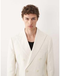 ASOS - Mix & Match Linen Rich Slim Double Breasted Suit Jacket - Lyst
