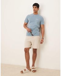 ASOS - Pantaloncini Basic Slim Di Media Lunghezza Color Pietra - Lyst