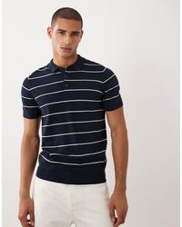 Threadbare - Knitted Short Sleeve Stripe Polo Shirt - Lyst
