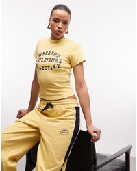ASOS - Weekend Collective Ribbed Baby Tee With Athleisure Graphic - Lyst