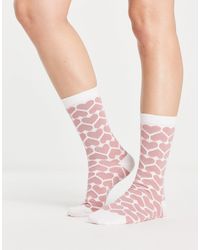 Women'secret Heart Print Ankle Socks - Pink