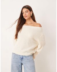 ASOS - Knitted Off The Shoulder Slouchy Jumper - Lyst