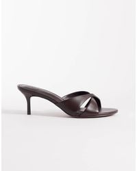 ASOS - Hum Premium Cross Strap Mid Heeled Mules - Lyst