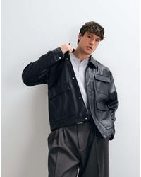 ASOS - Oversized Faux Leather Jacket - Lyst
