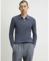 River Island - Muscle Fit Textured Polo Shirt - Lyst