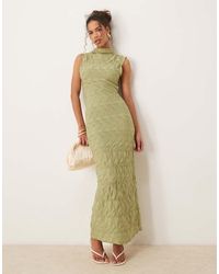Vila - Textured Jersey Maxi Dress - Lyst