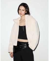 Pull&Bear - Faux Fur Hooded Jacket - Lyst