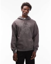 Carhartt - Hackwork - sweat à capuche oversize à enfiler - foncé - Lyst