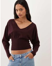 Cotton On - Everfine Getailleerde Gebreide Top Met V-Hals - Lyst