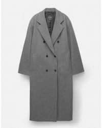 Pull&Bear - – zweireihiger, langer mantel - Lyst