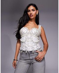 ASOS - Top Decorato Con Perle - Lyst