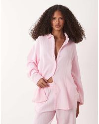 Jdy - Loose Fit Cheesecloth Co-ord Shirt - Lyst