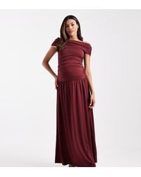 ASOS - Asos Design Maternity Co-Ord Drop Waist Ruched Maxi Skirt - Lyst