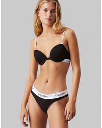 Calvin Klein - Modern Cotton Lightly Lined Demi Underwire Bra With Logo Strap - Lyst