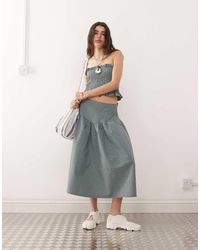 Collusion - Gonna Midi Da Festival A Quadri Con Vita Scesa - Lyst