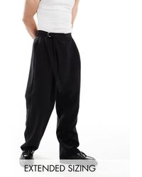 ASOS - Smart Wide Leg Trousers With Crossover Side Belt - Lyst