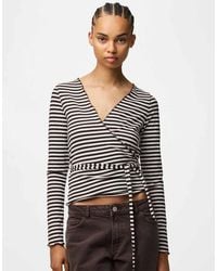 Pieces - Top Avvolgente Color Hot Fudge - Lyst