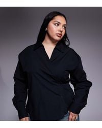 ASOS - Asos Design Curve Wrap Shirt With Cocoon Sleeve - Lyst