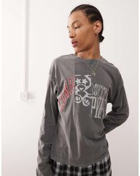 Weekday - Camiseta Extragrande De Manga Larga Con Estampado Gráfico Universitario Y Diseño De Paneles Cosidos De - Lyst