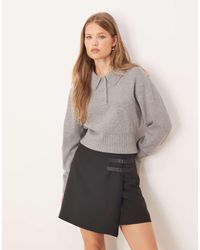 Gina Tricot - Long Sleeve Collar Knitted Jumper - Lyst