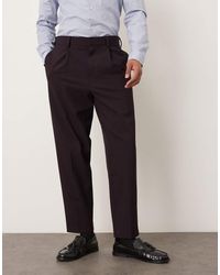 ASOS - Smart Pleated Relaxed Tapered Trousers - Lyst