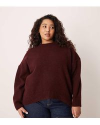 ASOS - Asos Design Curve Oversized Crew Neck Jumper With Curved Hem - Lyst