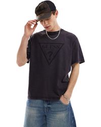Guess - T-shirt unisexe avec imprimé logo triangle vintage - délavé - Lyst