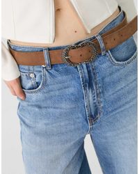Stradivarius - Riem Met Dubbele Gesp Met Reliëf - Lyst