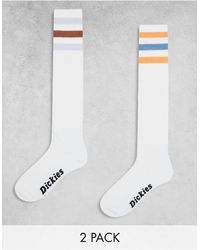 Dickies - Lutak - calzini lunghi bianchi con righe marroni e blu - Lyst
