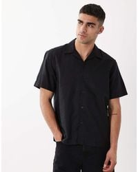 SELECTED - Camicia A Maniche Corte Nera - Lyst