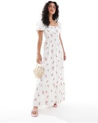 Miss Selfridge - Puff Sleeve Maxi Dress - Lyst