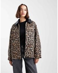 ONLY - Quilted Canvas Jacket With Faux Leather Collar - Lyst