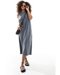 ASOS - Sleeveless Twist Shoulder Column Midi Dress - Lyst