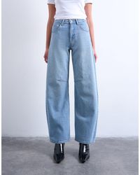 TOPSHOP - Barrel - jean à taille mi-haute - délavé - Lyst