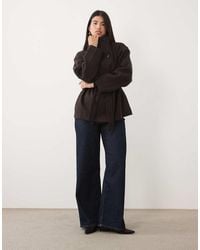 Gina Tricot - Short High Funnel Neck Jacket With Wool - Lyst