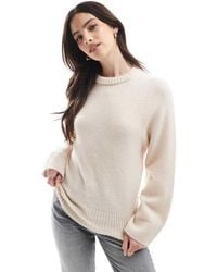ASOS - Knitted Crew Neck Jumper With Raglan Sleeve - Lyst
