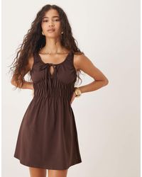 ASOS - Prairie Ruched Bust Mini Dress - Lyst