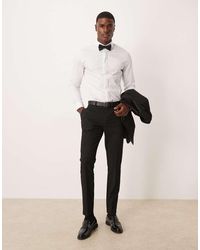 ASOS - Pantalones De Esmoquin Negros De Corte Pitillo De - Lyst