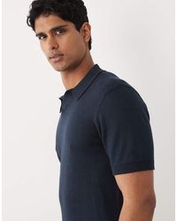 Blend - Cotton-mix Knitted Open Collar Regular Fit Polo - Lyst