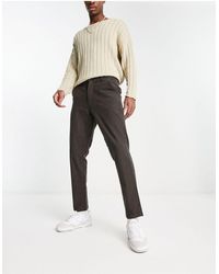 Jack & Jones - Intelligence - ollie - pantalon habillé coupe ample à chevrons - marron chiné - Lyst