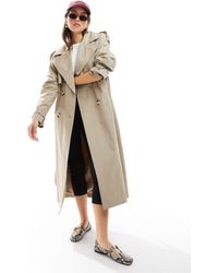 Bershka - Trench lungo color cammello - Lyst