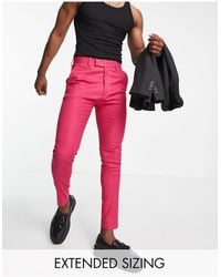 ASOS - Smart Skinny Linen Mix Trousers - Lyst