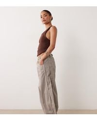 ASOS - Asos Design Petite Horseshoe Trousers With Tab Waist Detail - Lyst