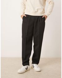 ASOS - Pantalon habillé coupe décontractée fuselée à pinces avec taille élastique - Lyst