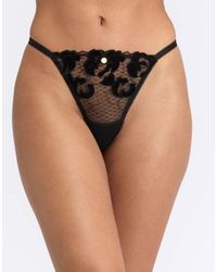 Boux Avenue - Rosetta Embroidered Thong Satin Bow Detailing Lingerie - Lyst